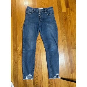 Abercrombie & Fitch High Rise Super Skinny Ankle Jeans Button Fly Blue 26/2R